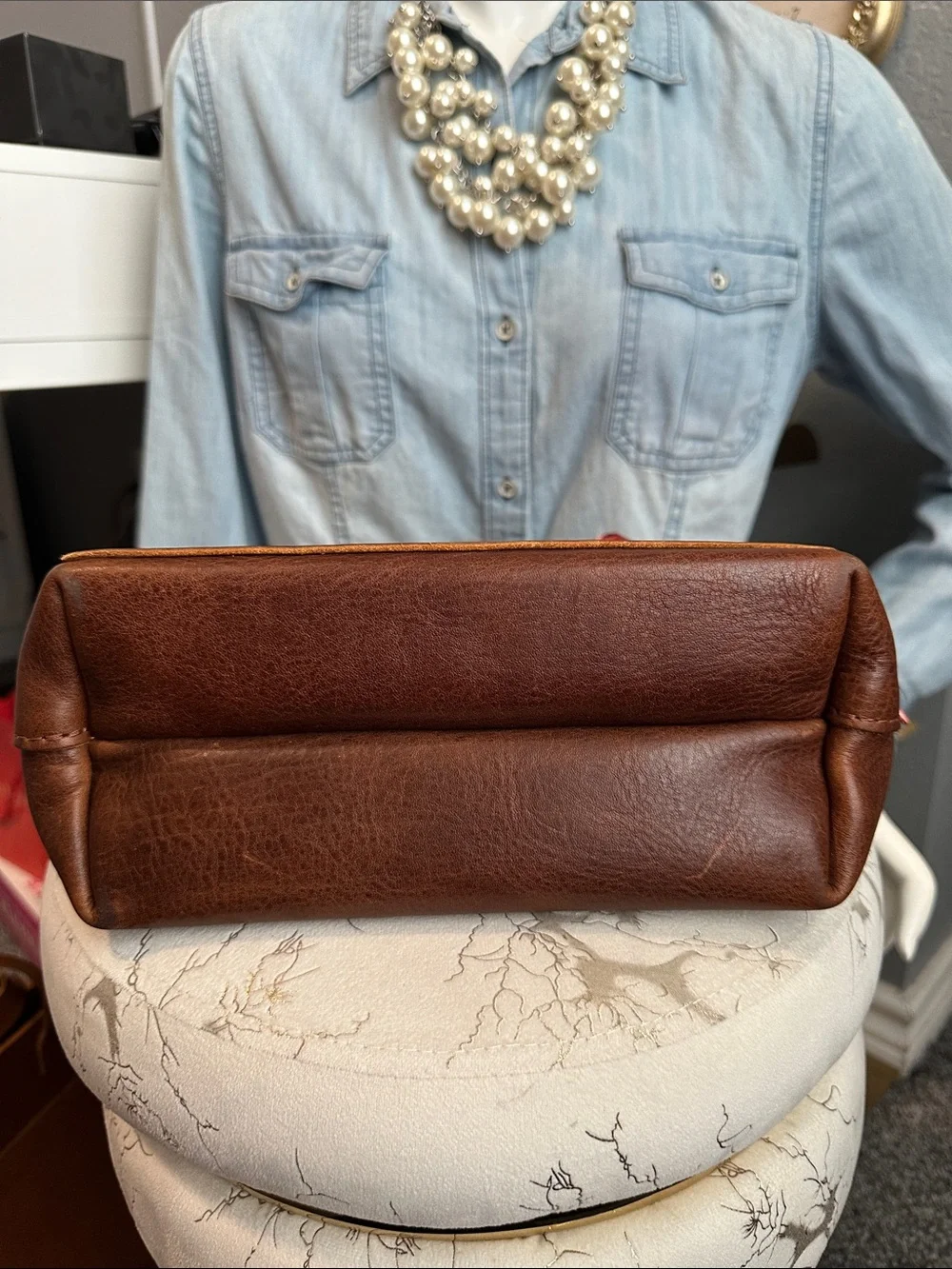PLG mini crossbody tote Tamarindo or English tan - Picture 11 of 12
